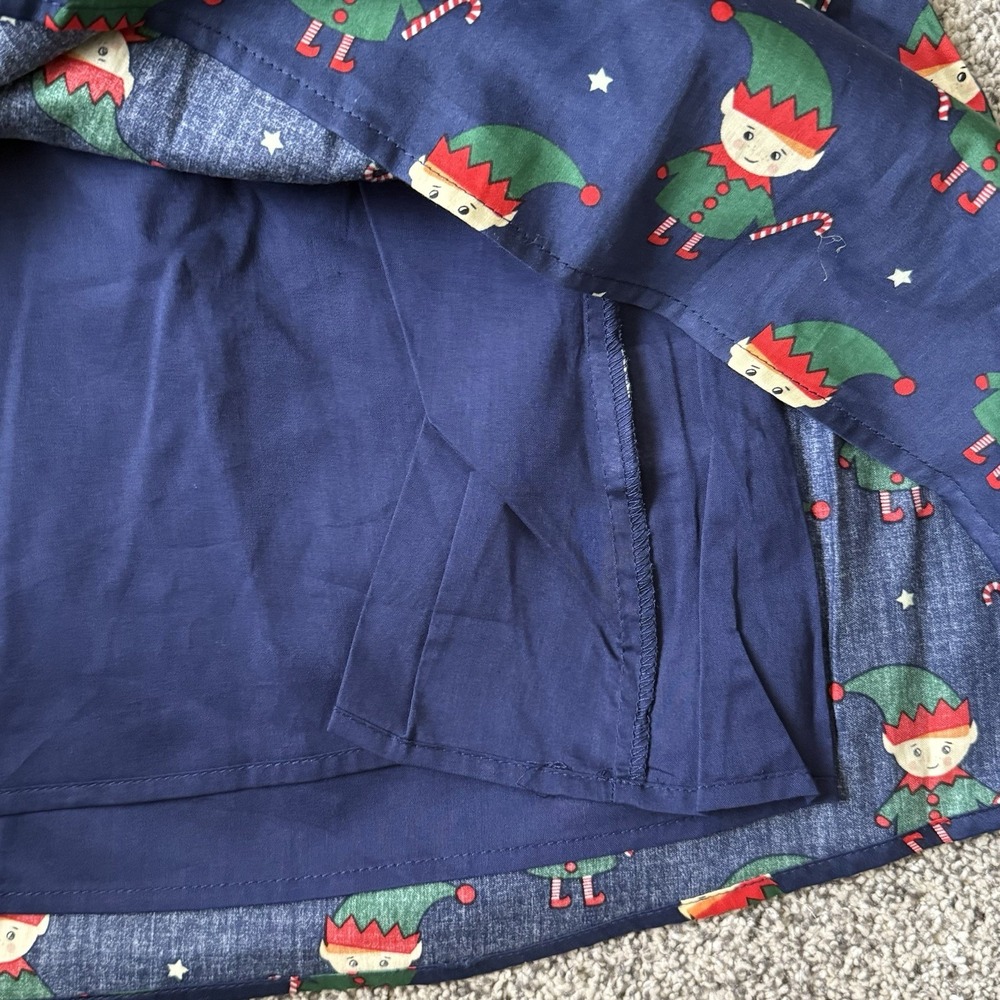 ModCloth Holiday Navy Elf‎ With Candycane Retro Full Skirt Pockets Size Small - Picture 3 of 10